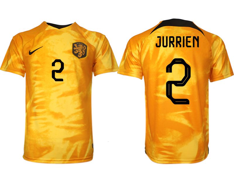 Cheap Men 2022 World Cup National Team Netherlands home aaa version yellow 2 Soccer Jersey